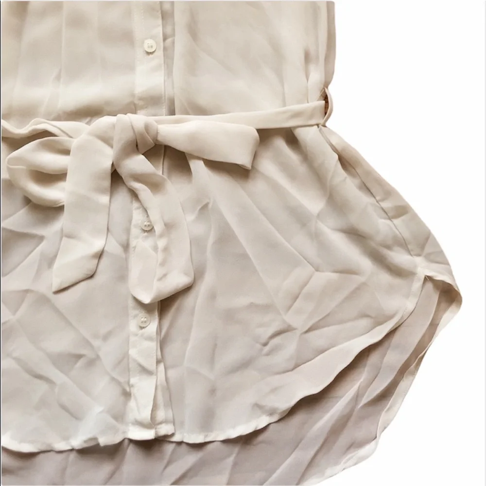 Forever21 Cream Button Down Blouse - Picture 4 of 5